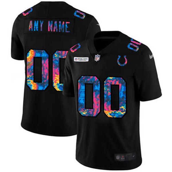 Men's Indianapolis Colts ACTIVE PLAYER Custom 2020 Black Crucial Catch Limited Stitched NFL Jersey